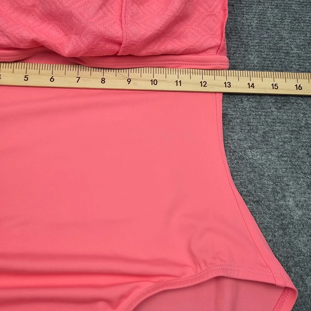 Swim Solutions Swim Dress Womens 8 Guava Pink Bow Front Tummy Control New - Picture 7 of 11